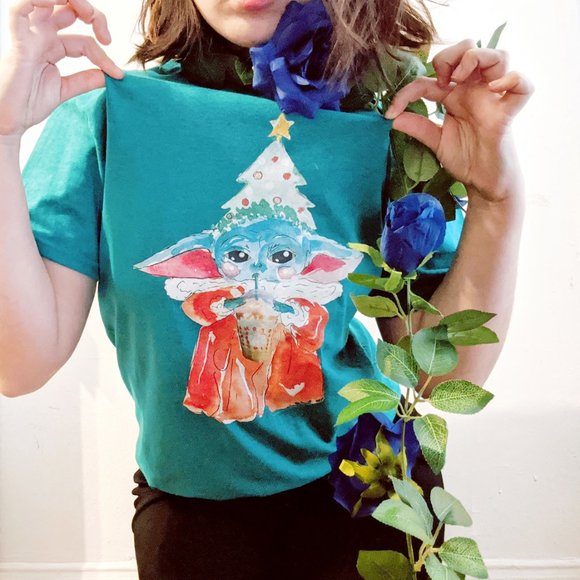 Teal T-shirt Mandalorian The Child Cute Gift - Picture 2 of 2